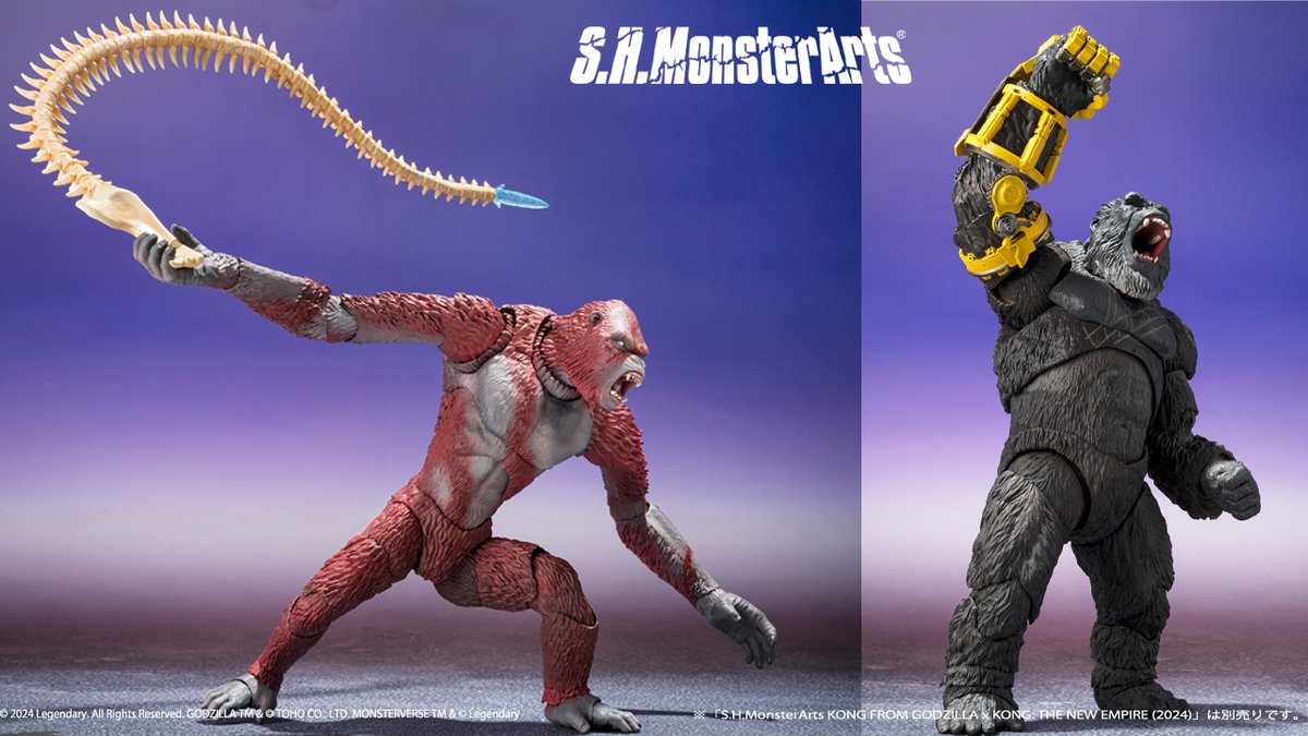 【お知らせ】
『ゴジラxコング 新たなる帝国』より「S.H.MonsterArts SKAR KING FROM GODZILLA x KONG: THE NEW EMPIRE」が登場！

5月17日(金)16時よりプレミアムバンダイ内、魂ウェブ商店にて受注開始！
tamashiiweb.com/item_character…

#ゴジラxコング #ゴジラ #Godzilla