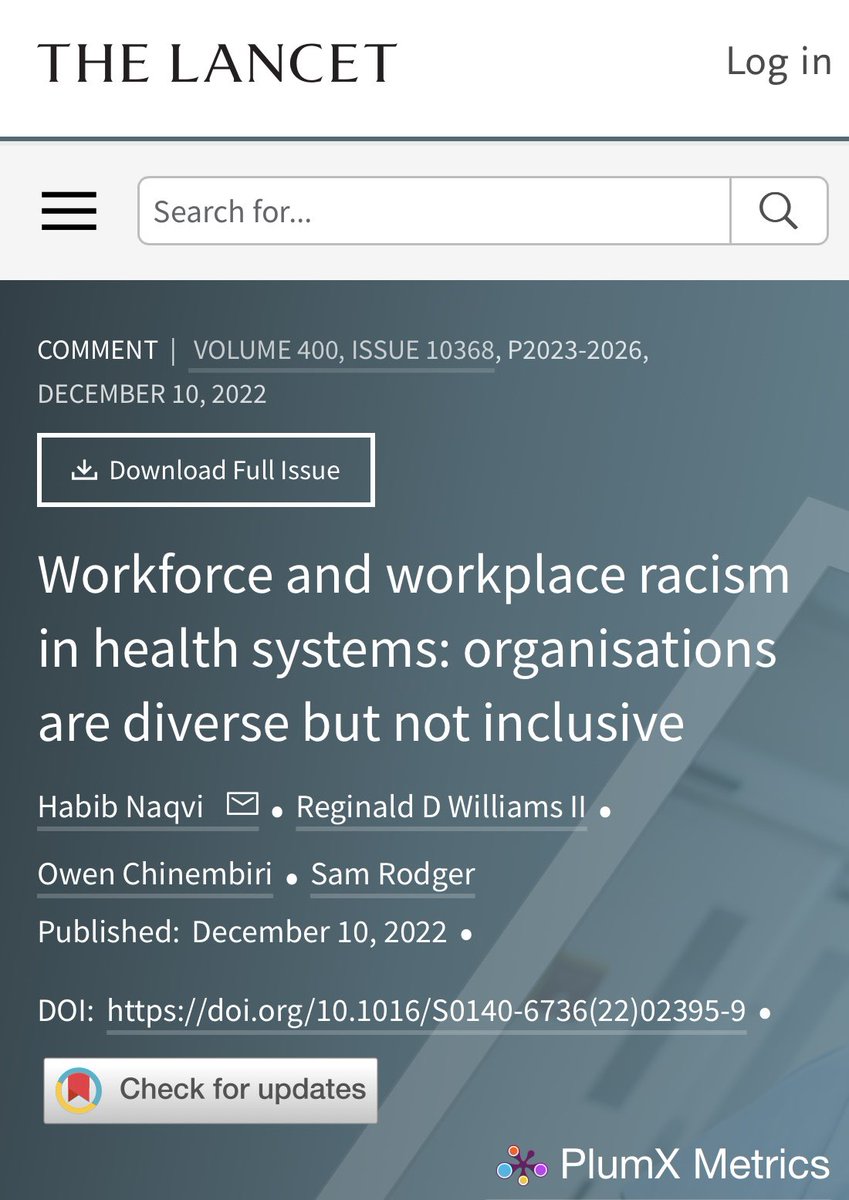 #EQW2024 It’s essential that leaders identify, and are held accountable for, how they implement transformational change to achieve racial equity in the workplace - in a way that ultimately leads to equitable opportunities for all. Via @TheLancet : thelancet.com/journals/lance…