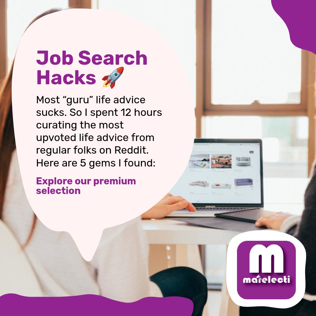 1️⃣ Tailor your resume for each job. 📝 2️⃣ Use keywords from job descriptions. 🔍 3️⃣ Network, network, network! 🤝 4️⃣ Follow up on applications. 📞 5️⃣ Stay positive & persistent. 💪 Value your time? We do too. At Marelecti, we streamline your shopping for top-notch products. 🌟