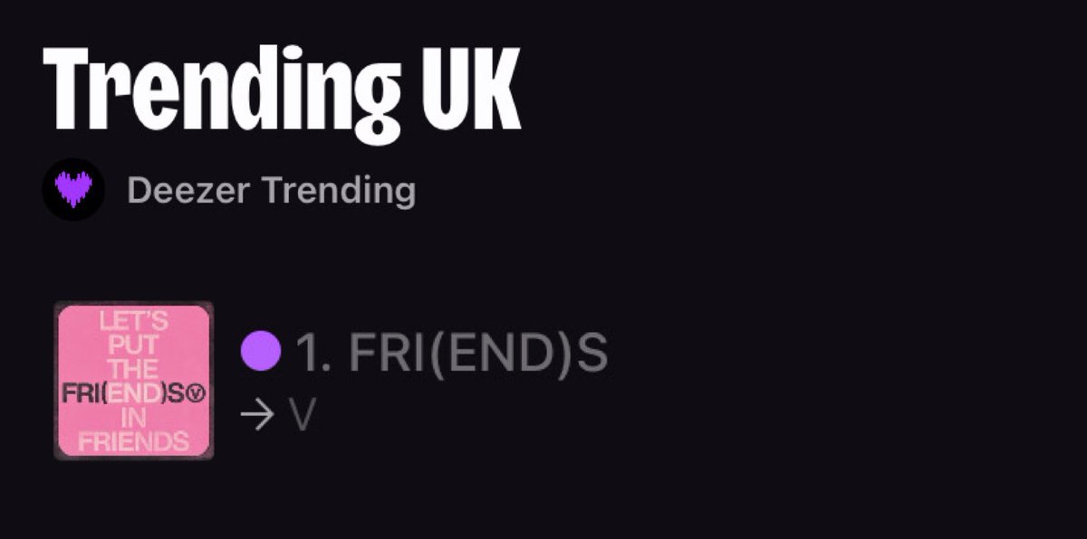Deezer Trending UK  🇬🇧 

FRI(END)S   -      #1