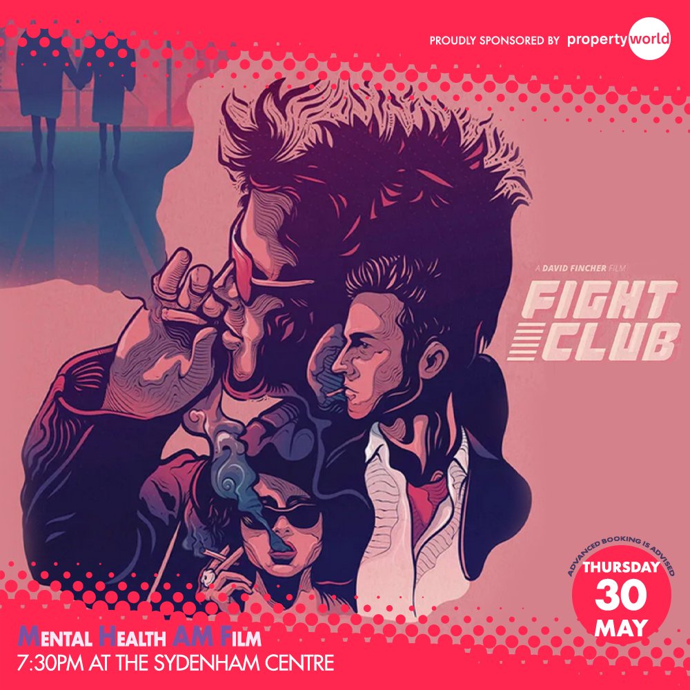 Join us this Mental Health Awareness Month  for a mind-blowing experience of this cult classic, celebrating its 25th anniversary. #fightCLUB #MentalHealthAwarenessMonth  #mentalhealth #filmnight