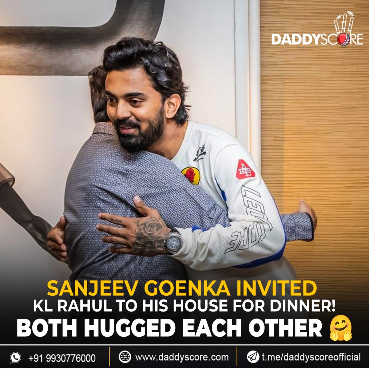 Sanjeev Goenka invited KL Rahul to his house for dinner! Both hugged each other 🤗