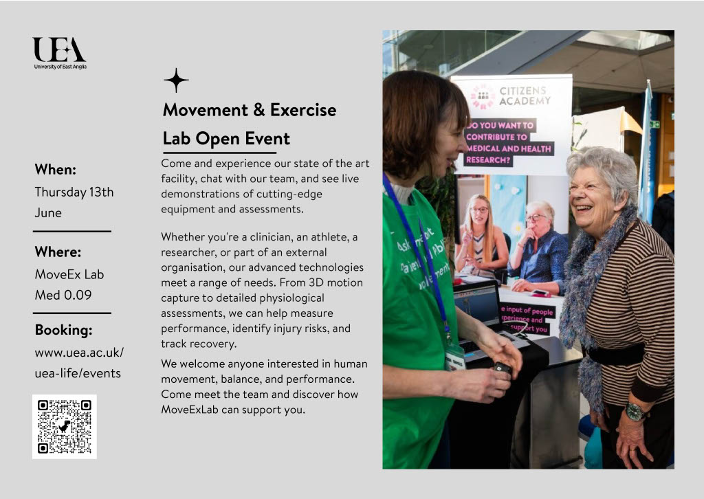 Look inside the @uniofeastanglia Movement and Exercise Lab on their open day on 13 June- meet the team and learn about their exciting assessment equipment! bit.ly/3UEcsHe