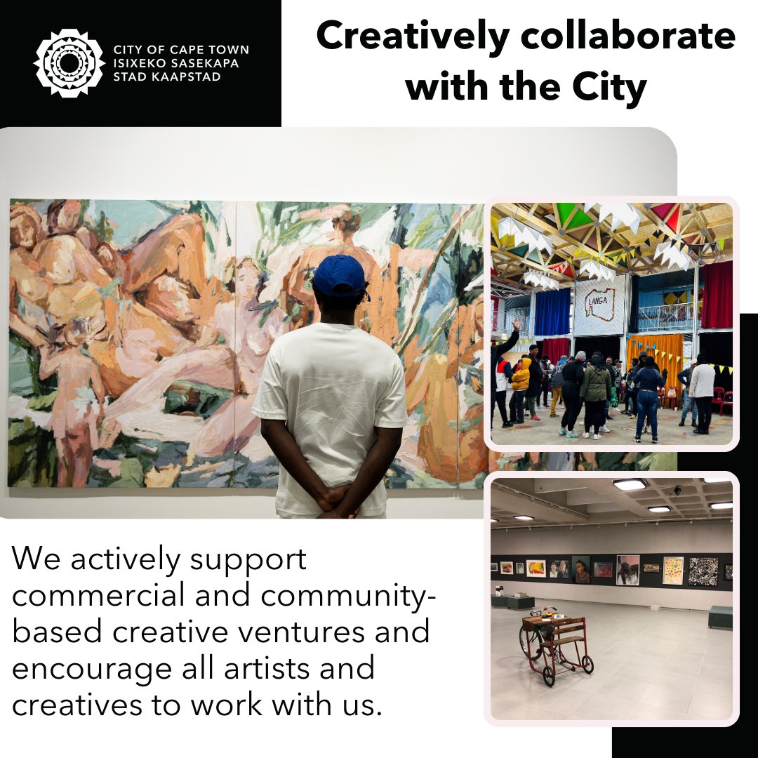 In the spirit of #AfricaMonth and the call to increase appreciation and demands of arts and culture goods and services, creatively collaborate with the City. The City encourages all artists and creatives to work with us. For more info, see: bit.ly/3kjEQwj #CTInfo