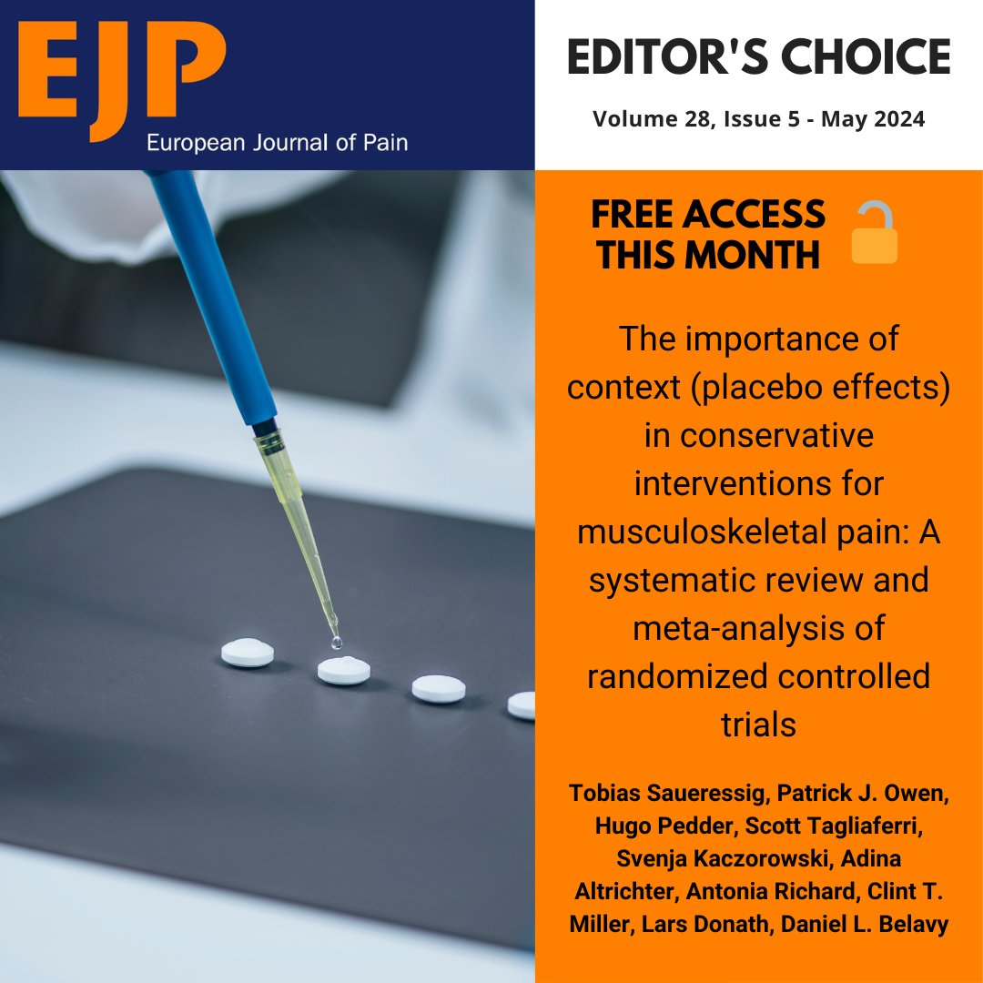 🆕#EJPain Editor's Choice article available! Learn more here: onlinelibrary.wiley.com/doi/full/10.10… @PhysioMeScience @PatrickOwenPhD @hugopedder @ScottTags Svenja Kaczorowski, Adina Altrichter, Antonia Richard, @_clintmiller @LarsDonath @BelavyProf