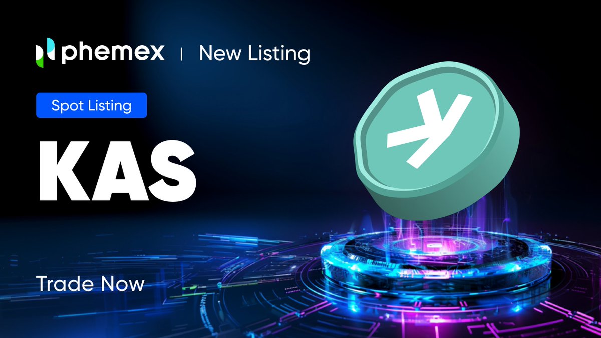 $KAS is now live on #Phemex! 🌟 Dive into the future with our latest spot listing. Trade, explore, and grow with us. Your next investment opportunity awaits! 📈 Happy trading! 🔗 bit.ly/3QJhG3h