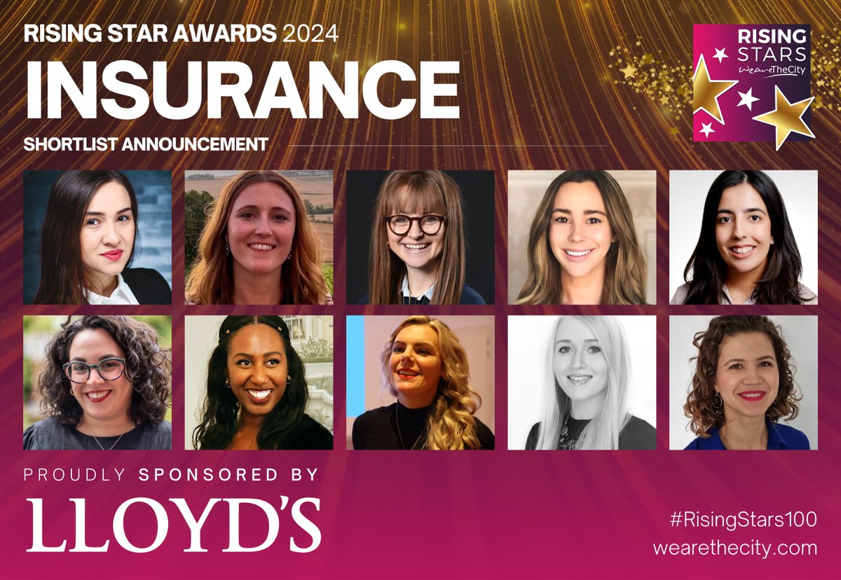 SHORTLIST ANNOUNCEMENT ⚡️

Meet this year's #RisingStars100 Shortlist for our Insurance Category, sponsored by @LloydsofLondon! 💜✨

You can show your support by voting today until 20 May 2024 🥳

#17 · bit.ly/24-RS100