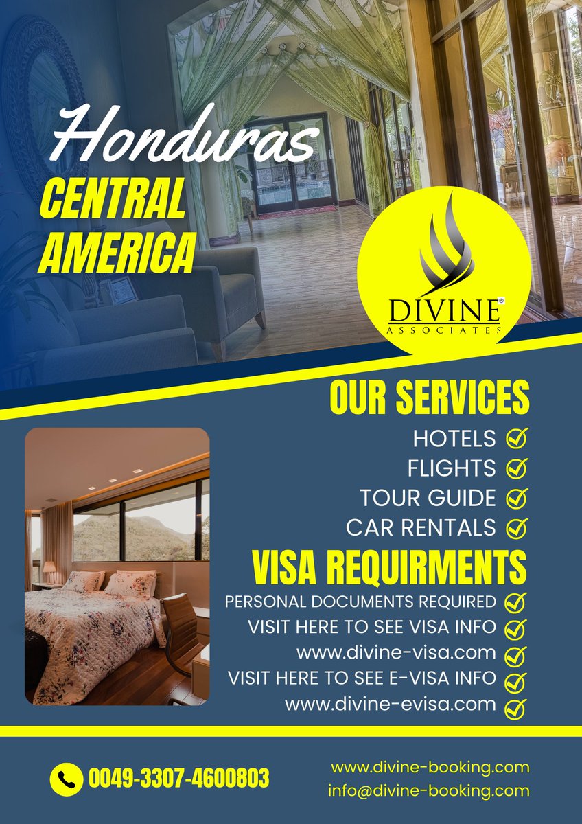Discover Honduras America with Divine Associates Ltd. Visa, car rental, hotel booking, and expert tour guide services available.  
#DivineTravel #America #VisaServices #VisaWithDivine