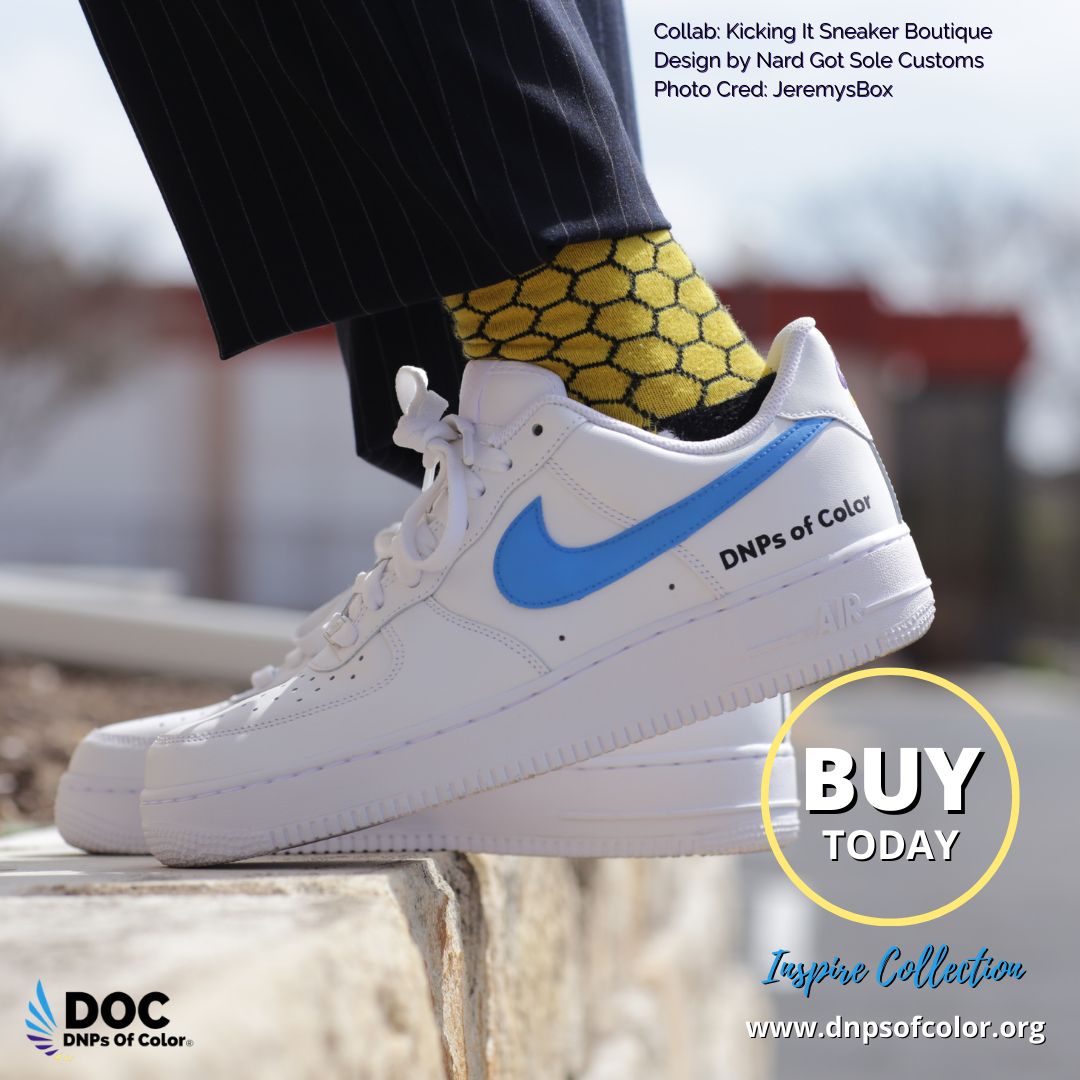 Make every step count! Support DNPs of Color with our exclusive custom-made sneakers. Order now and walk the talk of diversity and empowerment! #CustomKicksForChange #DNPsOfColor #SneakerCulture