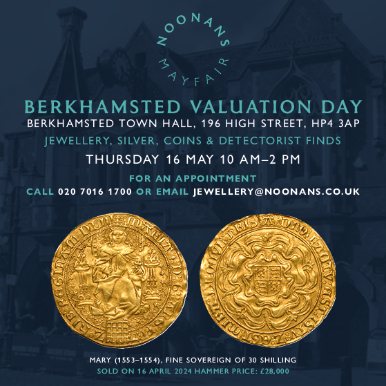 THIS WEEK! #JEWELLERY #COINS #SILVER #DETECTORISTFINDS #VALUATIONDAY #BERKHAMSTED Berkhamsted Town Hall, 196 High Street, HP4 3AP Thursday, May 16, 2024 10 am - 2pm Please ring for an appointment noonans.co.uk/news-and-event…