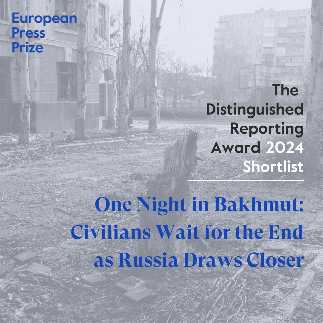 'Moments of quiet are few and far between in the near-empty city of Bakhmut...' Continue reading this project of our 2024 Shortlist here: buff.ly/4bzoXKV From: 'One Night in Bakhmut: Civilians Wait for the End as Russia Draws Closer', by Francis Farrell.