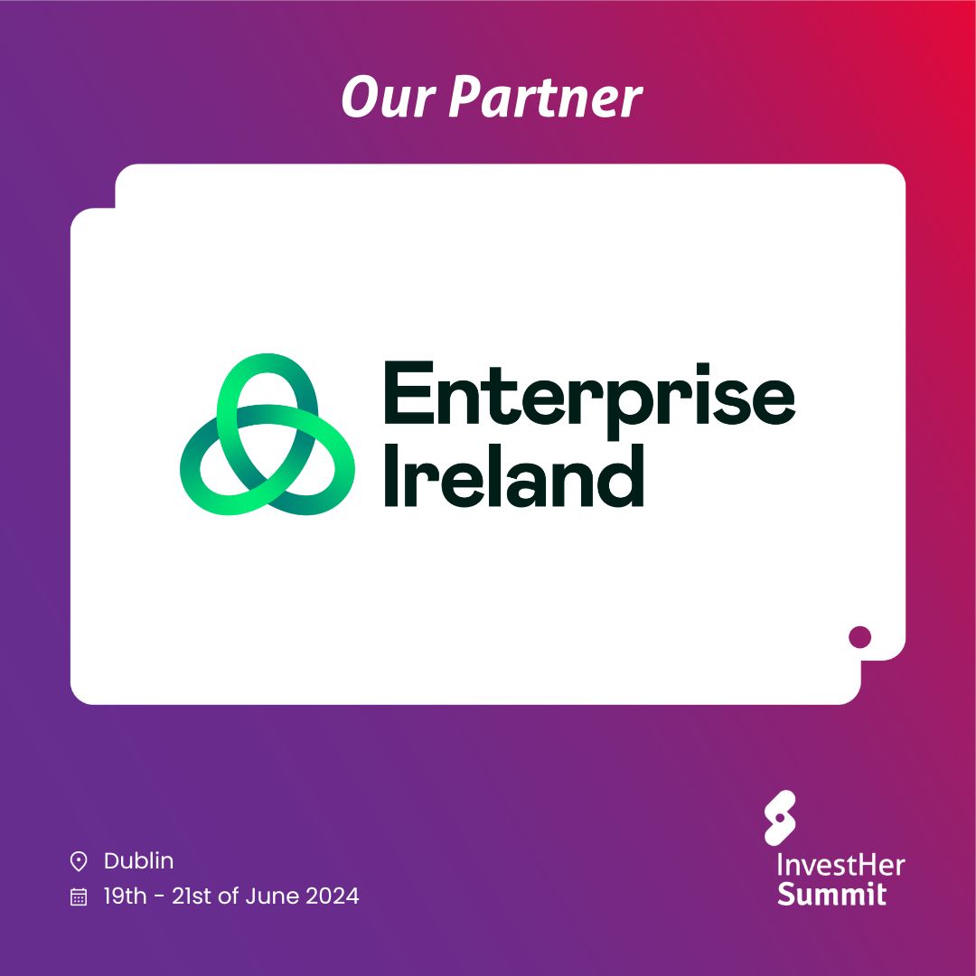 ✨ Excited to have #EnterpriseIreland as a #Partner @InvestHerSummit 2024! They help Irish businesses scale and innovate, driving economic growth 🌱 Join us to explore how they support companies in becoming global leaders 🌍 Register → buff.ly/41zNpH5 #CommunityIsCapital