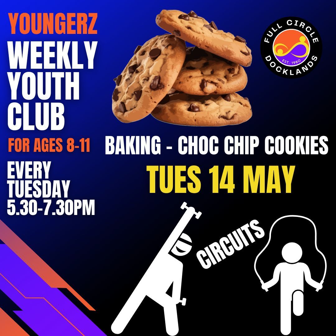 🍪 If you fancy a sweet treat then we’re baking delicious choc chip cookies at Youngerz today! 

🏃‍♂️ If fitness is more your thing, we’ve got circuits in the hall to put you through your paces. 

See you at 5.30pm 👋🏾  

#BristolYouth #BristolKids #YouthWork #BristolCommunity