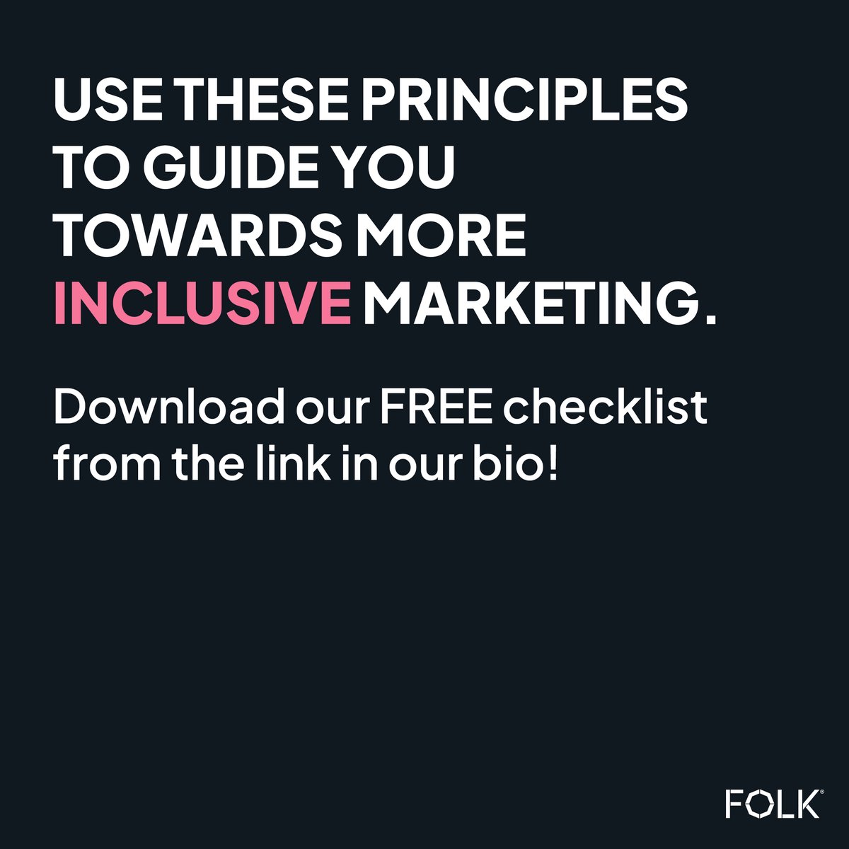We work to six guiding DEI principles, developed in consultation with underrepresented groups. 📝
 
Download our accessibility checklist here - thefolkgroup.com/our-principles… and see how your communications score against our principles ✅

#dei #diversityandinclusion #inclusivecomms