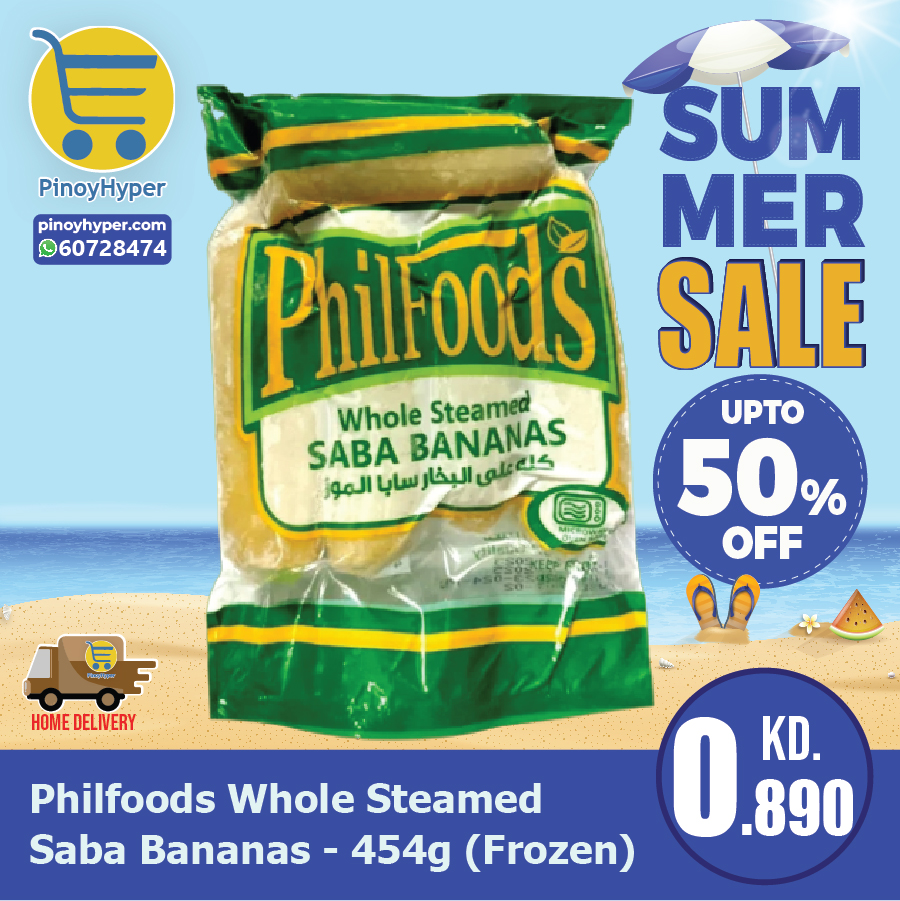 🇰🇼 Summer Sale 🇰🇼
🥰Offer for OFW Kuwait 🥰
Delivery All over Kuwait 🚛
Philfoods Whole Steamed Saba Bananas - 454g (Frozen)
#pinoyhyper #ofw #ofwkuwait #pilipinosakuwait #onlinegrocery #pinoy #philippines #filipino #pilipinas #pinoyfoodie #pinoyfood
#summeroffer
#offer #summer