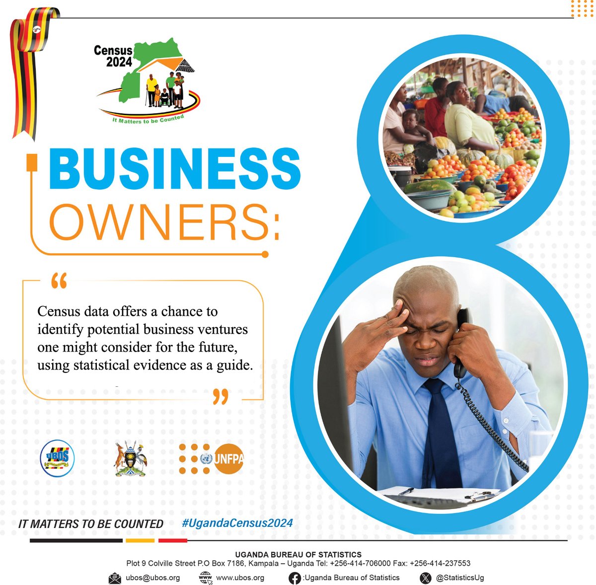 Are you a small business owner or a hopeful entrepreneur? Were you aware that valuable data collected from the current census will shape upcoming business decisions? Participate in the ongoing Census to discover potential business opportunities for the future. @UNFPAUganda,