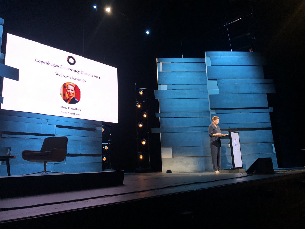 hippebrun's tweet image. We must stand up for democracy everywhere. Technology plays a critical role in this fight. Honored to be attending the Copenhagen Democracy Summit. Opening speech by Danish Prime Minister Mette Frederiksen. #CDS2024 #StandUpForDemocracy