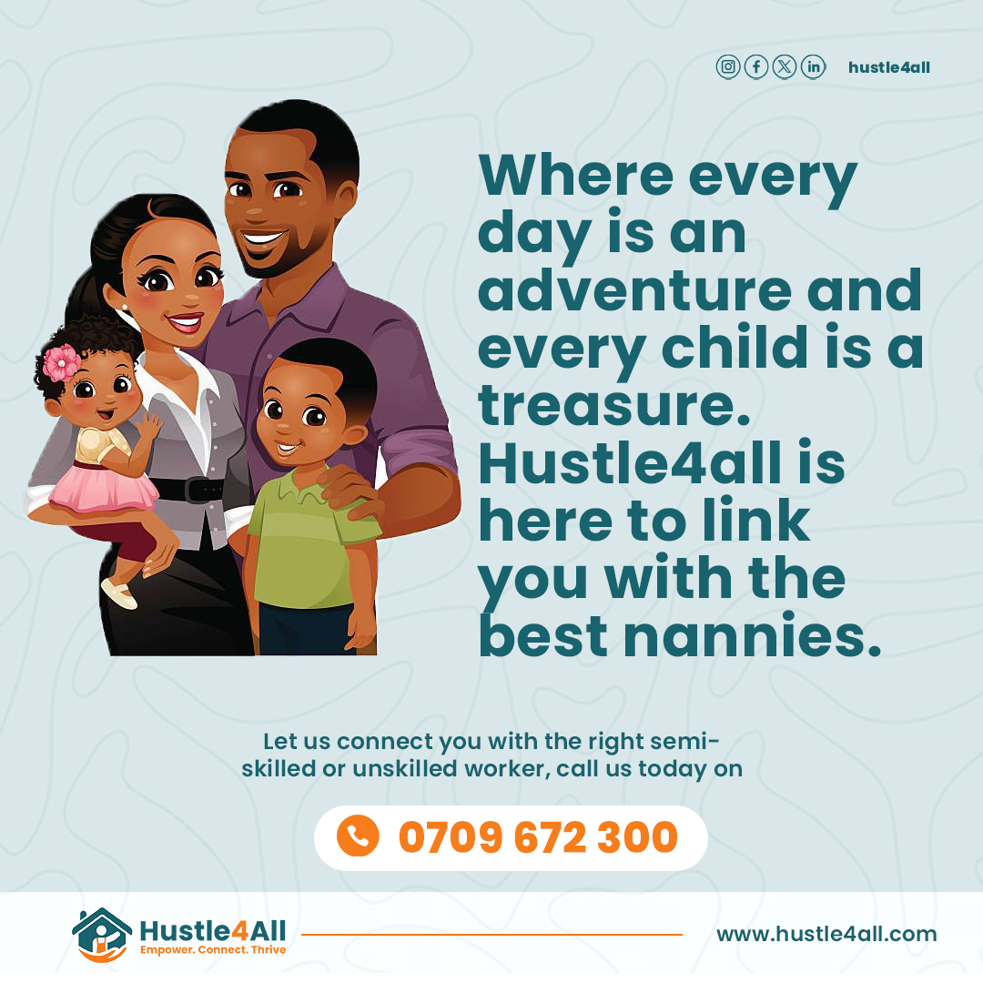 Hustle4All's tweet image. Happy Terrific Tuesday!
We recruit, train and connect you with full time domestic managers, nannies, caregivers and day-burgs.

Contact us on 0709672300 or visit our website hustle4all.com

#hustle4all #IkoKaziKE #jobseeker