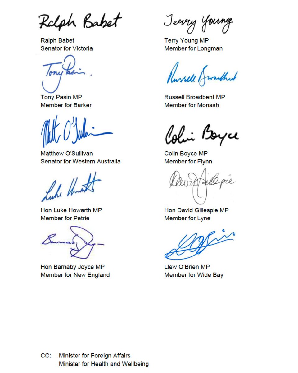 Today the Prime Minister received a letter co-signed by a group of 14 cross party Federal Parliamentarians requesting the Government walk away from the proposed amendments to the International Health Regulations and the “WHO Pandemic Treaty”. A meeting of the World Health…