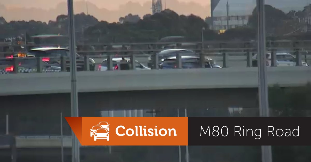 The right lane is blocked on the ramp from the M80 Ring Road Altona-bound onto the Hume Freeway outbound, due to a collision. One lane can get past with emergency services attending. Please pass with caution. #victraffic