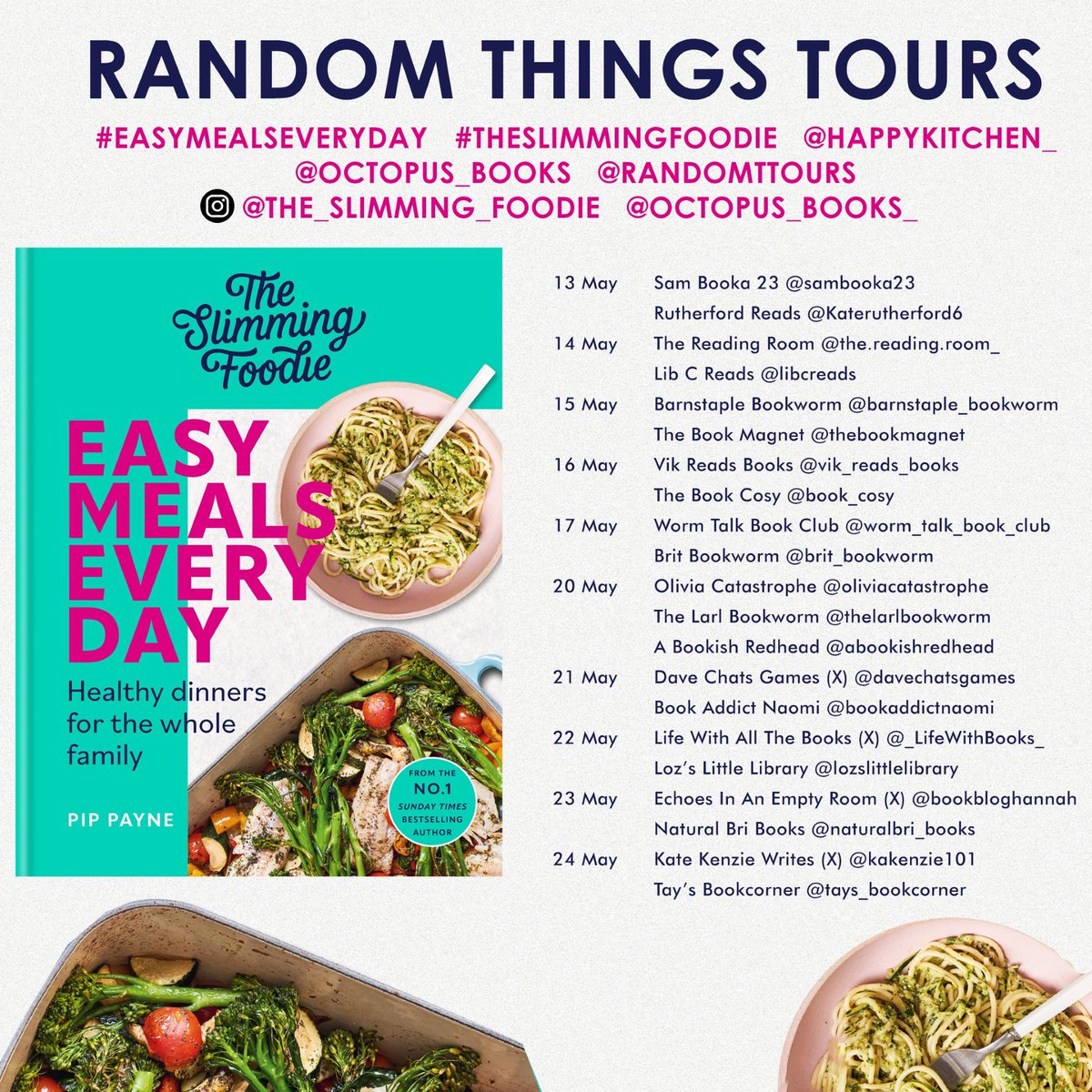 A fabulous book full of easy to prepare, healthy but tasty recipes to please all the family - my review of #EasyMealsEveryDay by #TheSlimmingFoodie @happykitchen_ is over on Instagram for my stop on the #BlogTour instagram.com/p/C68Le4vgkF5/… @Octopus_Books @RandomTTours