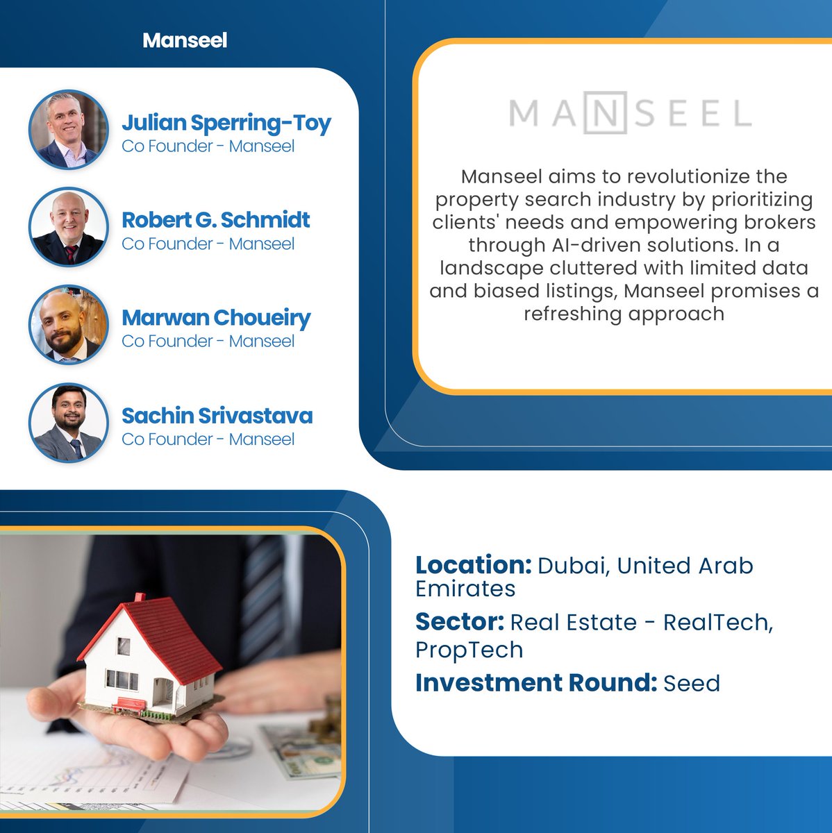 Manseel aims to revolutionize the property search industry by prioritizing clients' needs and empowering brokers through AI-driven solutions. 💡🌟 Thanks,Julian Sperring-Toy, 
the Profile equitymatch.co/portfolio/mans… 
#startups #founders #investment #EquityMatchity!