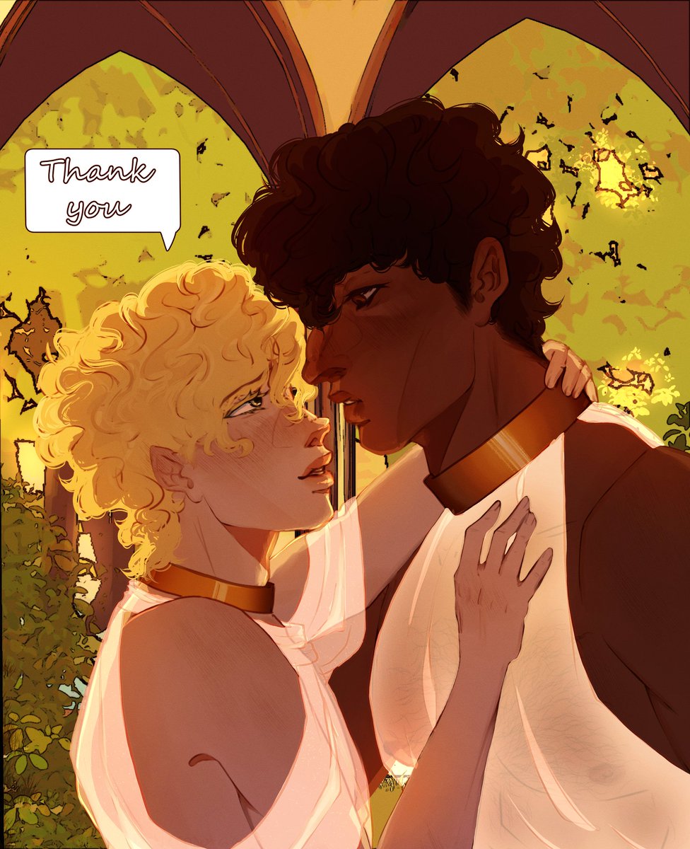 The Erasmus and Damen kiss scene we all deserved this will be my last distraction before continuing on my final commission, then after I'll be doing the Beach Summer Palace Lamen pic <333 . . . #Captiveprince #Damen #erasmus #capritwt