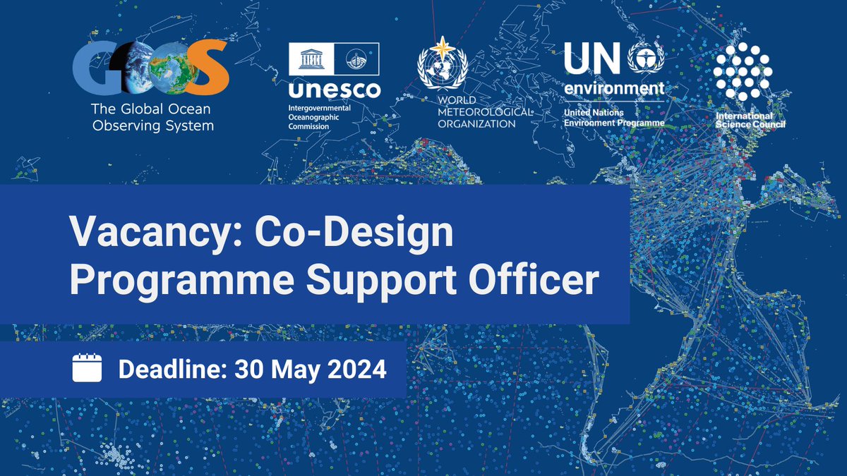 GOOS is looking for a consultant to support the flagship @UNOceanDecade Ocean Observing Co-Design programme! 🗓️Deadline: 30 May 2024 📍Location: Paris or remote Read more ➡️ bit.ly/3WFiauL