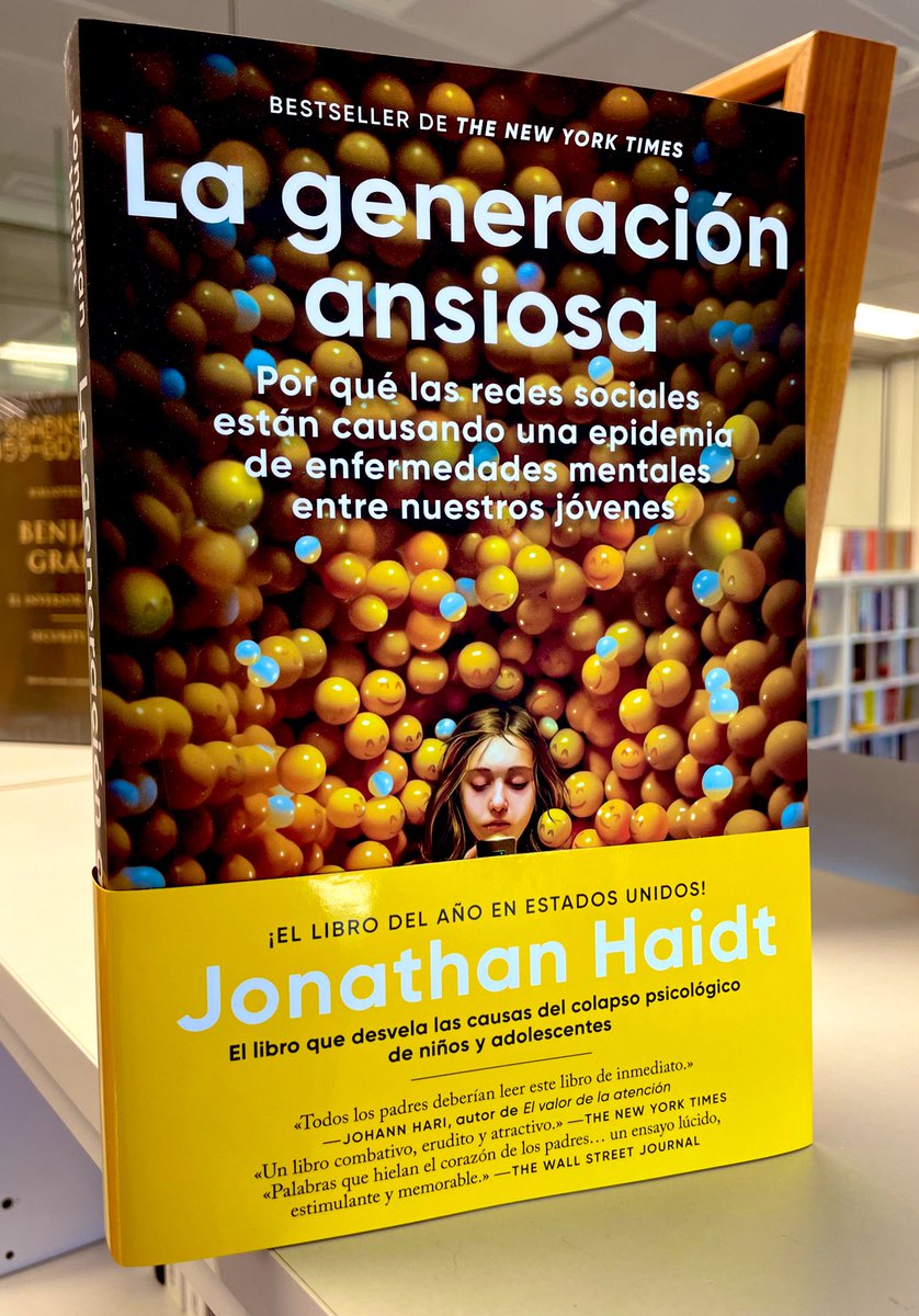 Llega a las librerías españolas uno de los grandes ensayos de la temporada: “La generación ansiosa”, lo nuevo de @JonHaidt. Un libro que explica por qué las redes sociales están causando una epidemia de enfermedades mundiales entre nuestros adolescentes.