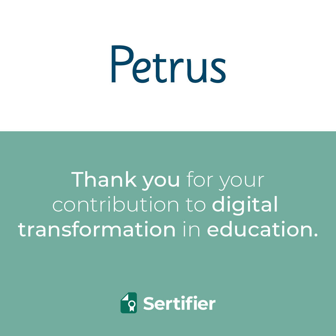 We're thrilled announce our partnership with Petrus!

We'll be providing them our #digitalcredential solutions, helping them to bring together companies, students and universities worldwide.

#digitalbadges #digitalcertificates #digitalcredentials