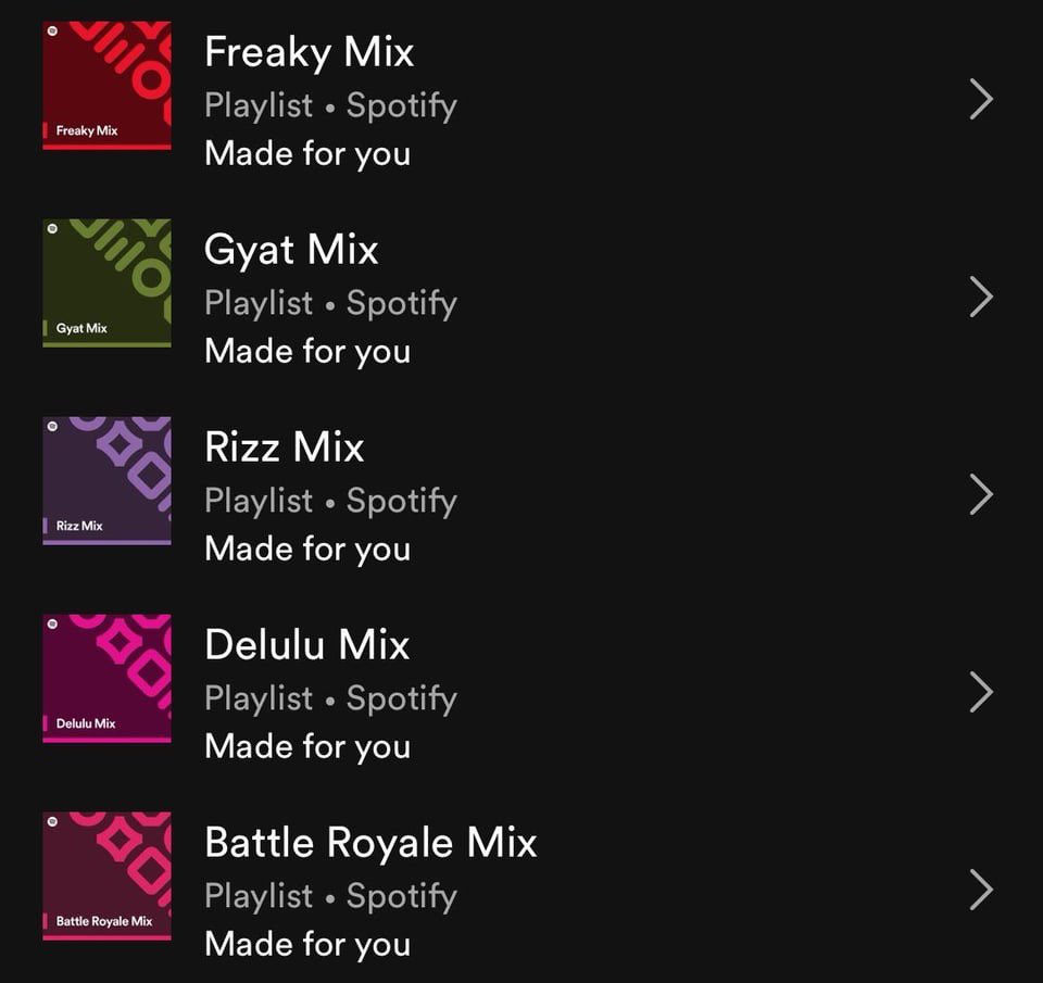 wtf have Spotify mixes come too😭😭