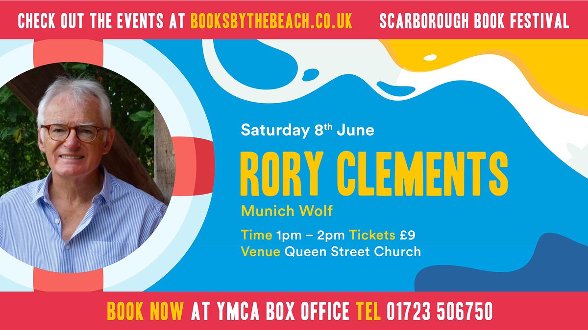 Rory tells a cracking story! His new thriller MUNICH WOLF is masterly. Don’t miss his appearance at #Scarborough in conversation with @GerryFoleyTV Sat 8 June! Tickets here:- ticketsource.co.uk/ymcascarboroug… @bonnierbooks_uk @ZaffreBooks @RoryClements6 @The_CWA @CriFiLover @TheCrimeVault