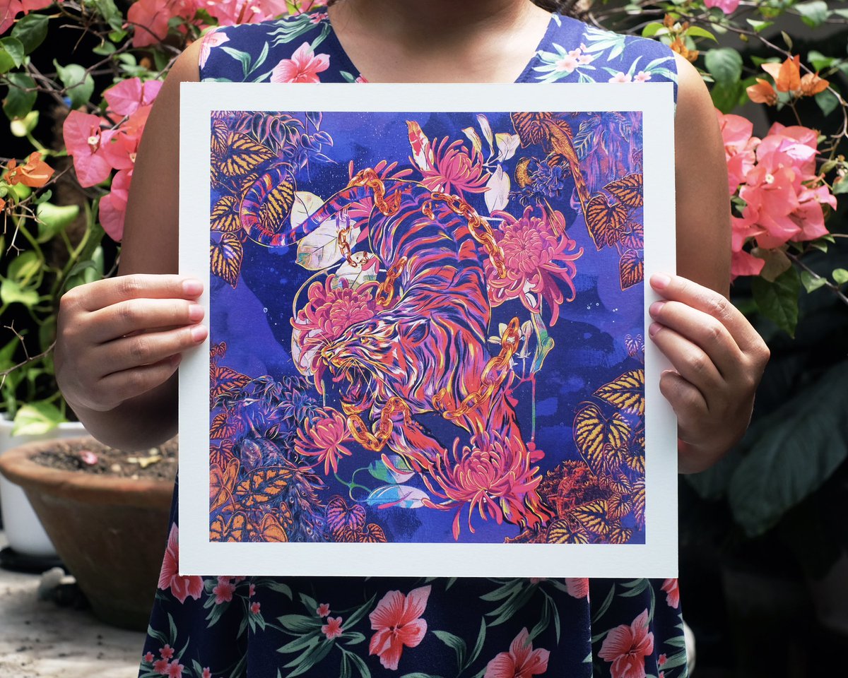 Final Release. UNCAGED (2nd Edition) Limited Print is now available one last time in Editions of 15 only. 

“UNCAGED”
Edition of 15
Print on Chroma Ivory 250gsm
15 x 15 inches (unframed)
Signed & Numbered w/ Cert of Authenticity

You can DM me to secure a copy. 
🐯🌸🌿 Thank you!