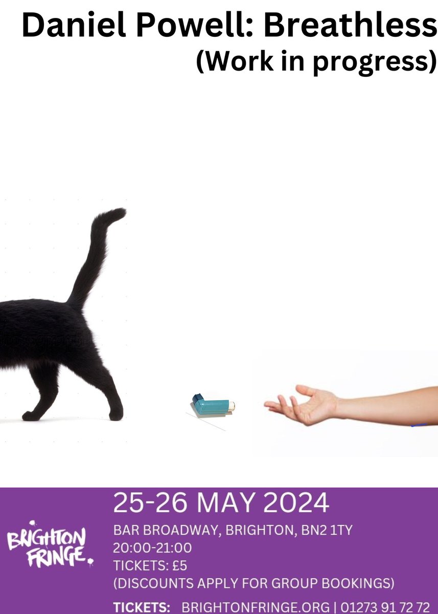 I'm doing a solo WIP at @brightonfringe about the time a cat tried to kill me with its arse. 

Please come: brightonfringe.org/events/daniel-…

If you can't come, Retweet for me? 

Thank you kindly.