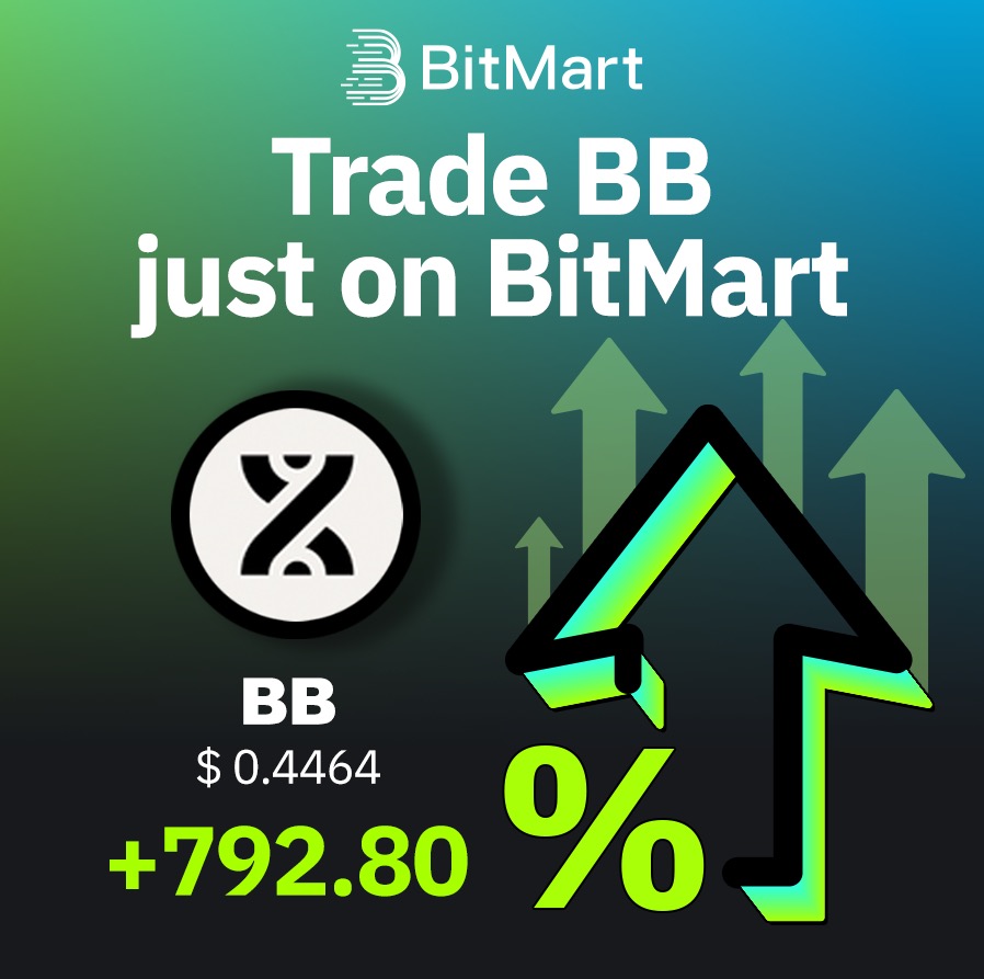 $BB is up 792.80% in the past 24 hours! Trade👉datasink.bitmart.site/t/zw #ETH #BTC #cryptocurrency #BB