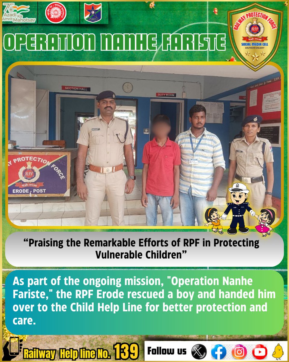 #operationnanhefariste #RPF #RPFSR #goodwork #railways #SouthernRailway @RailMinIndia @RPF_INDIA @GMSRailway