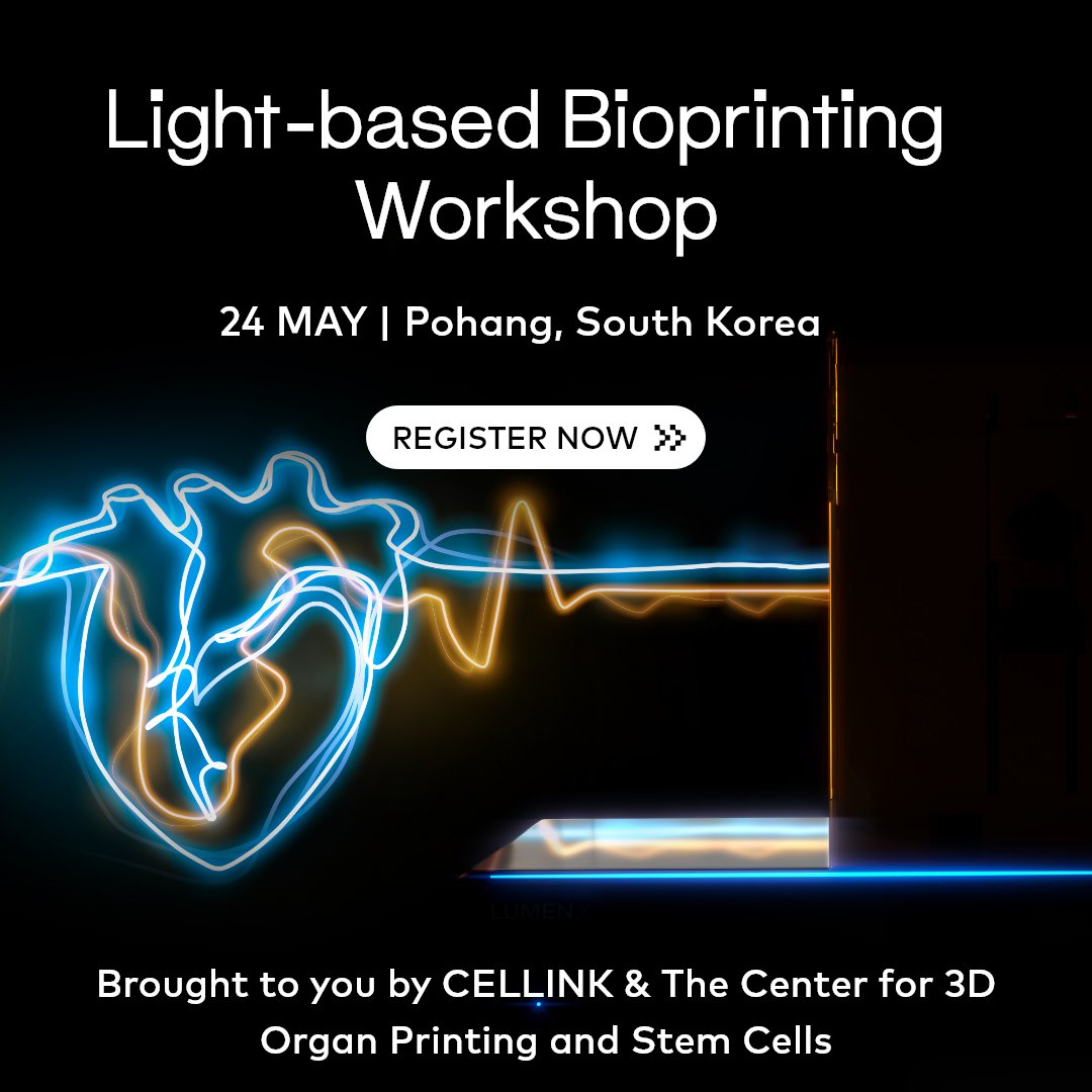 We’re thrilled to invite you to our upcoming workshop in Korea. Join us and delve into the latest innovations in light-based bioprinting and how they are transforming the development of biomimetic models. Register now bit.ly/4bCZNv2