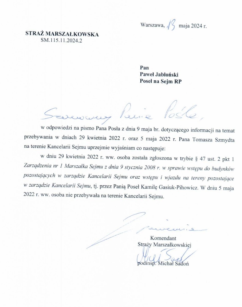 To już jest koniec, nie ma już nic... Agent Tomasz Szmydt wchodził do SejmuRP na indywidualne zaproszenie posłanki .... @Gasiuk_Pihowicz !