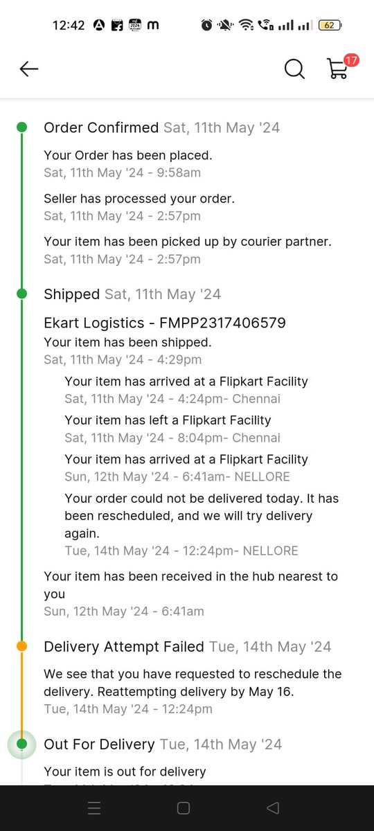 @_Kalyan_K @ekartlogistics @flipkartsupport @Flipkart Today also they refuse to deliver the product and ask me to pick up. I said it’s not possible to there. They mentioned in the tracking I asked to pick up tomorrow. This worst situation with @ekartlogistics