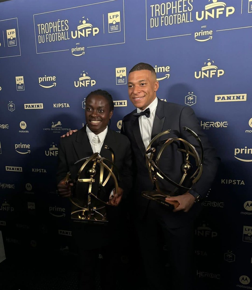 Last night, our Tabitha Chawinga who plays for PSG Feminines, won the French player of the year for the French Women's League while Kylian Mbappe, also of PSG, won the Man's honours. #Malawi