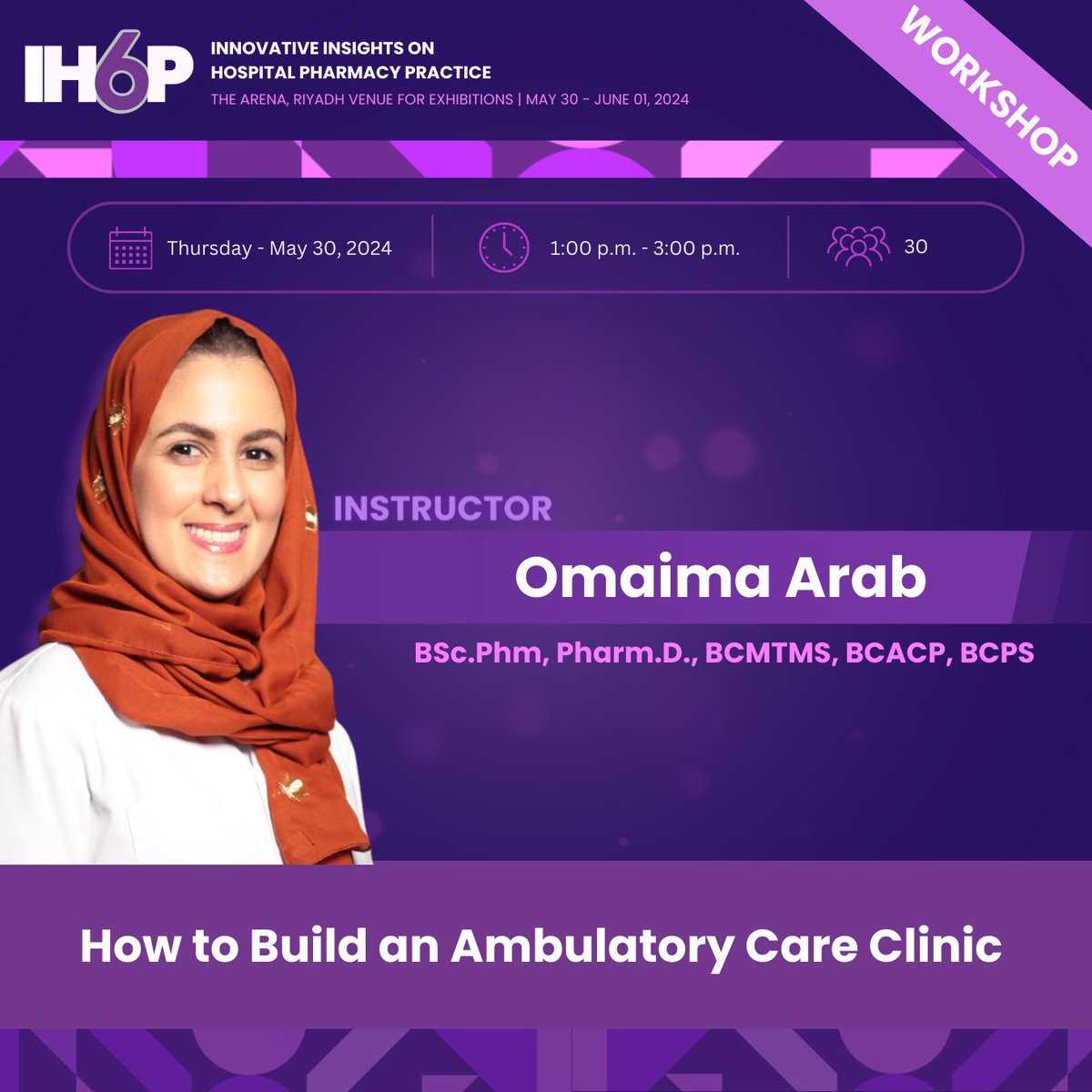IHOPsa's tweet photo. How to Build an Ambulatory Care Clinic? ⏳🤔
With Dr. Omaima Arab &amp; Dr. Omar AlSahaya 💫
🗓️ 30th May 2024
⏰ 1:00 pm - 3:00 pm
⏳ 2 hrs https://t.co/Dy4nB7tQlf