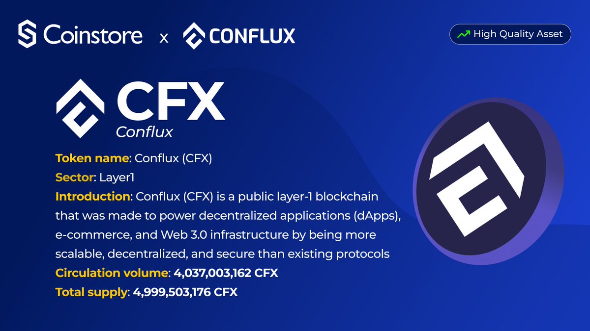 🌐 Did you know Conflux (CFX) is China’s only public blockchain, breaking barriers with its Tree-Graph consensus? 

🚀 Partnering with China Telecom and Little Red Book, CFX is revolutionizing blockchain tech! 🌟

Trade now: coinstore.com/#/spot/CFXUSDT…