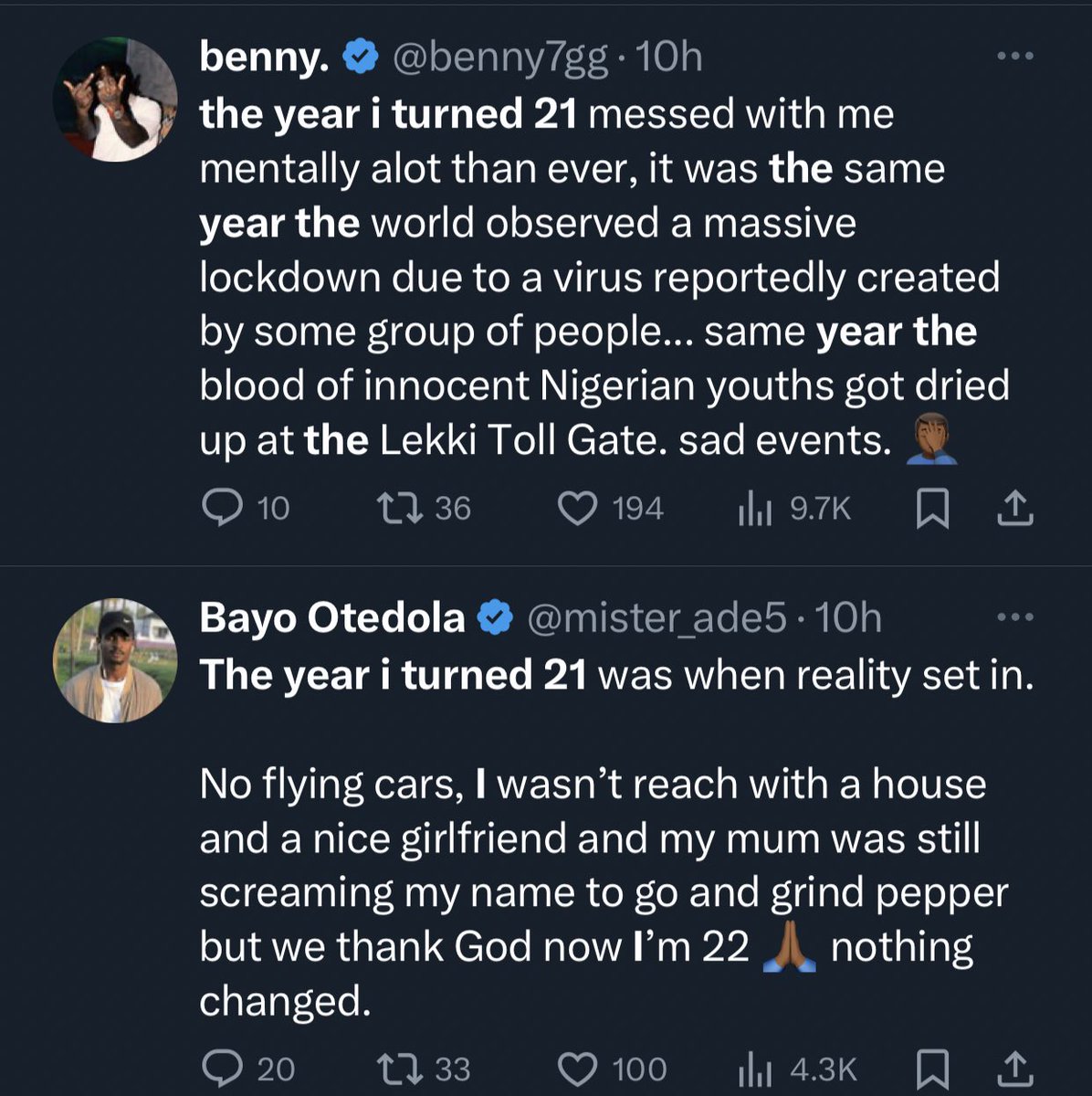 “The year I turned 21, this and that happened”🤡😂

Broo before you fear women, fear don jazzy😂😭😭😂