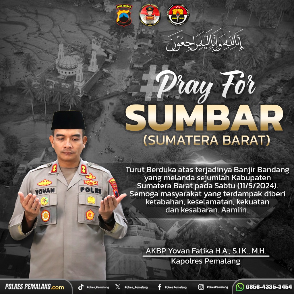 polres_pemalang's tweet photo. Turut berduka atas terjadinya banjir bandang yang melanda sejumlah kabupaten Sumatera Barat

@listyosigitprabowo
@spripim.polri
@divisihumaspolri
@humas_poldajateng

#pemalang #polripresisi #akbpyovanfatika #spripimpolri #divhumas_polri #polisiindonesia https://t.co/jSfp6pKbq1