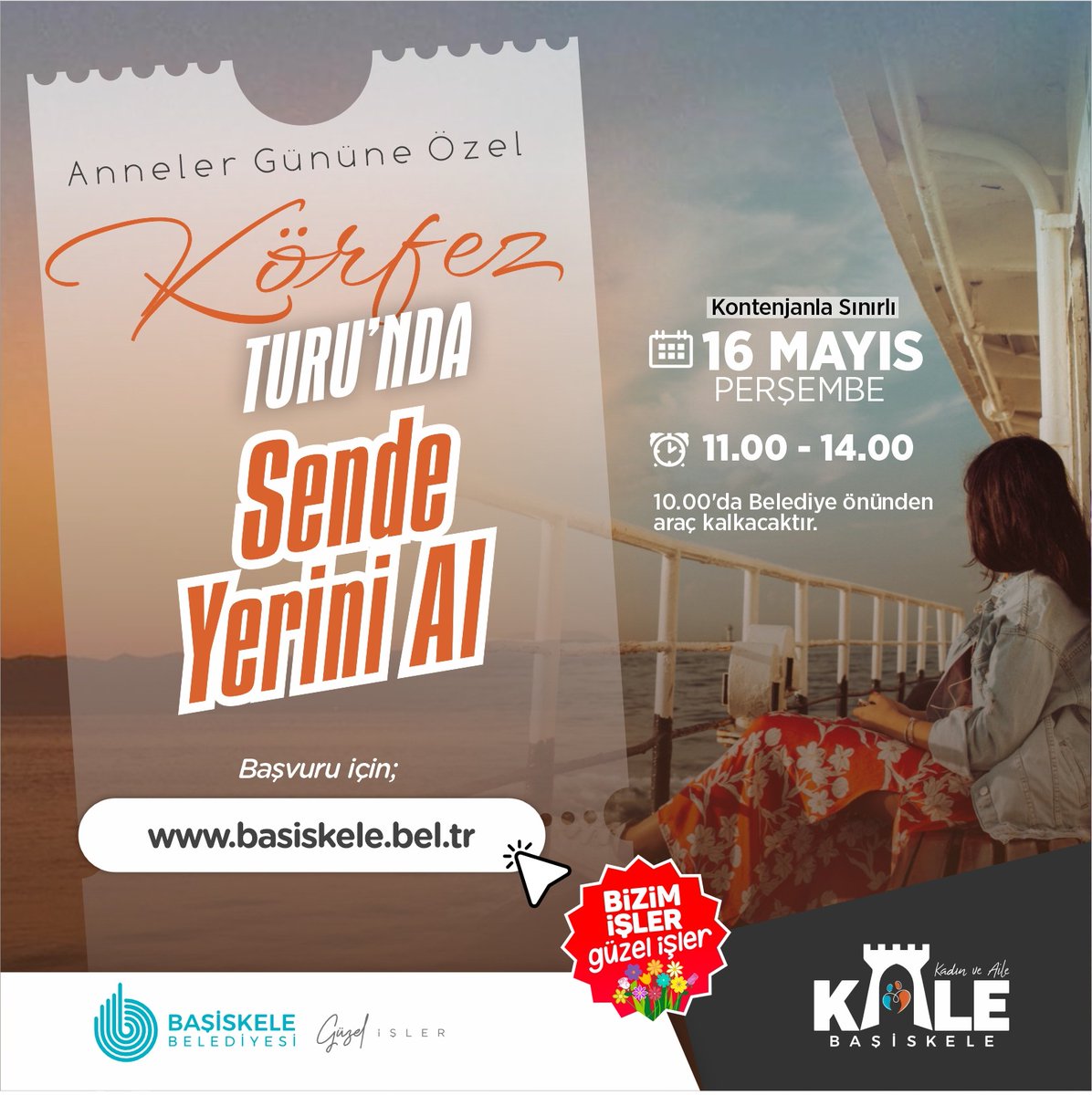 ❝ Anneler Günü bi gün değil her gün ❞ ⛴️ Körfez Vapur Turu'nda Sen de Yerini Al 🗓️16 Mayıs 2024 - Perşembe ⏰ 11.00 - 14.00 🚍 Belediyemiz önünden 10.00'da araç kalkacaktır. 🗳️ Başvuru için; hizliisler.basiskele.bel.tr/WebBasvuru/ann… #KALE