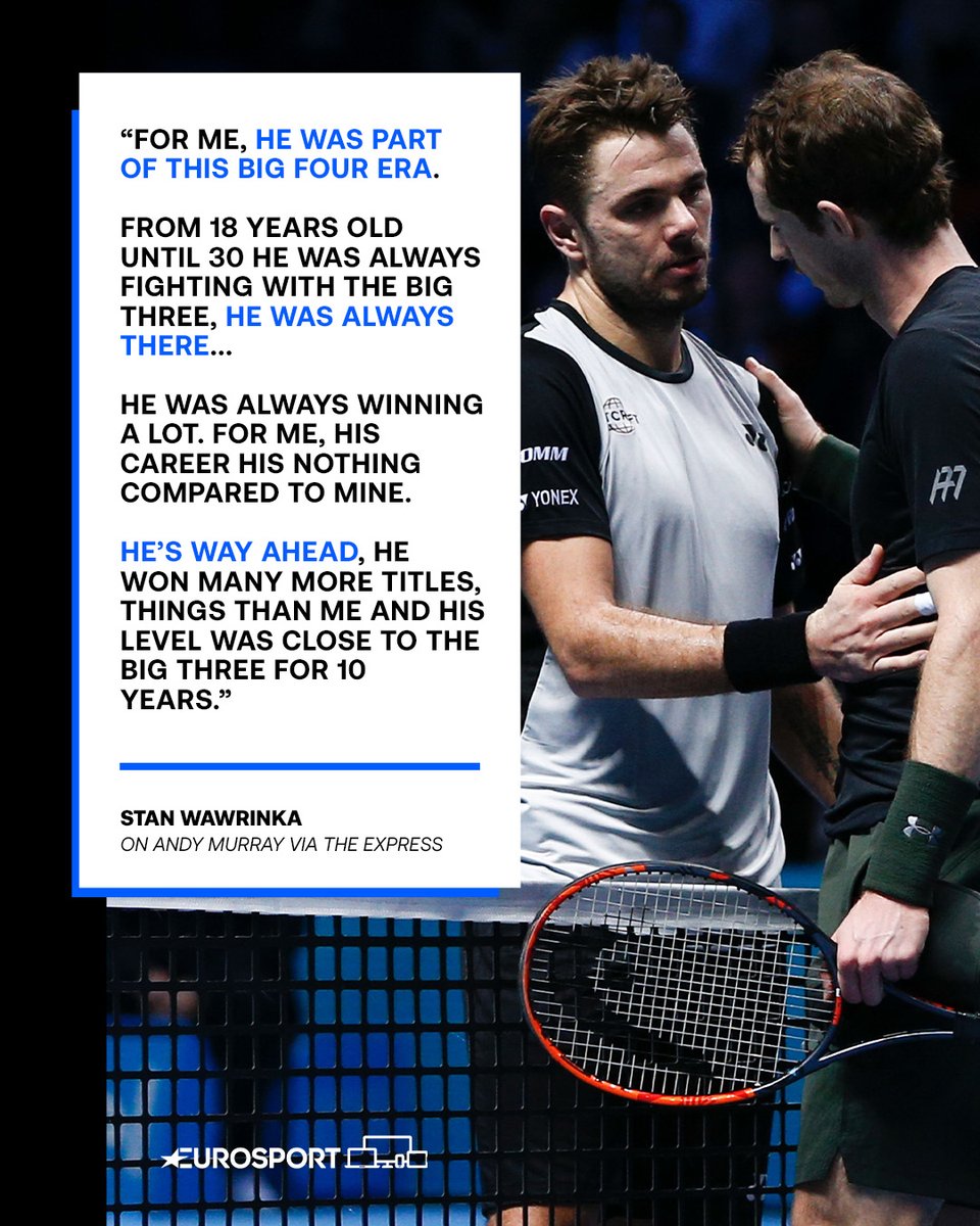 'He's way ahead!' 📈 Stan Wawrinka is full of praise for old rival Andy Murray 👏