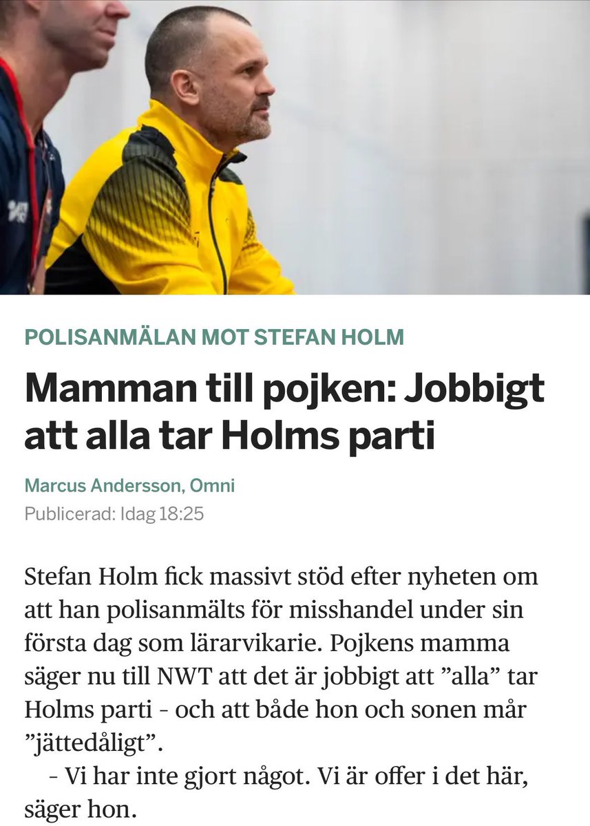 Hur man eskalerar konfliktnivån.

”Det blev en dum situation och det togs dåliga beslut. Vi vill reda ut detta med skolan och Stefan Holm, utan media.”

Det hade avdramatiserat. Nu går hon full offerkofta, hennes barn har inte gjort något fel, allt är någon annans fel.