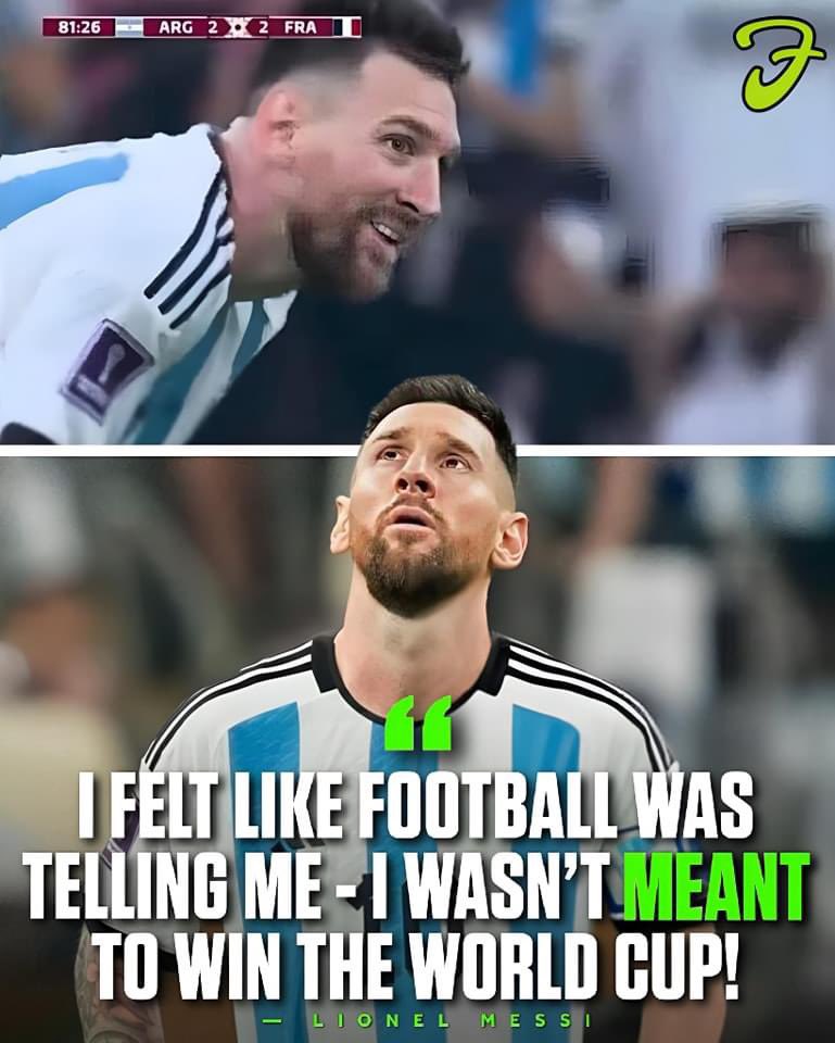 This is what was going through Lionel Messi head when France equalised in the second half of the 2022 World Cup final.