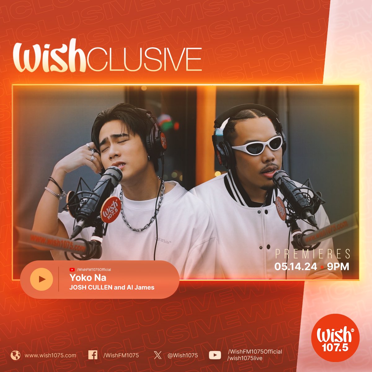 'Yoko Na' conveys the words left untold in a failing relationship. Watch as Josh Cullen and Al James join forces to bring you tonight's Wishclusive!

Their video premieres at 9 PM on our YouTube channel!