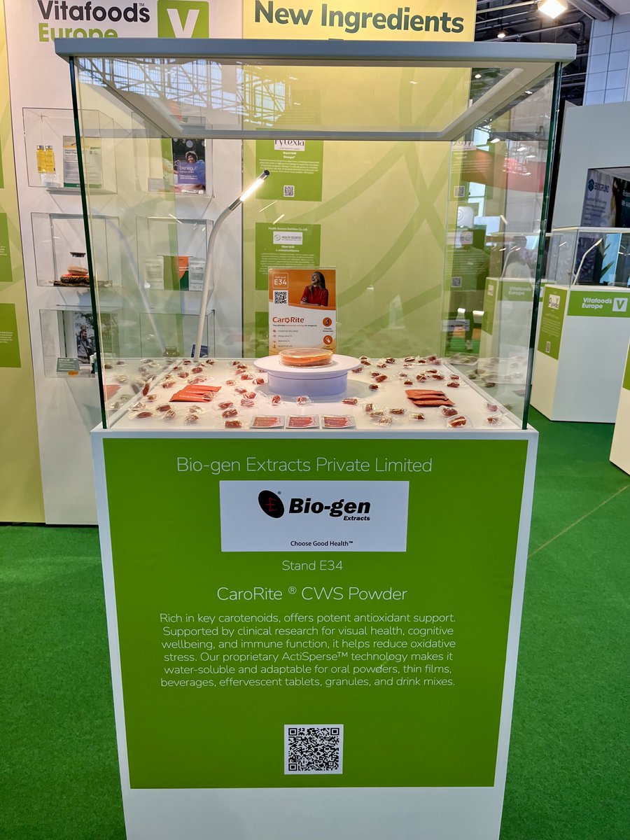 Catch us at Vitafoods Europe today!

Drop by Stand E34 to discover our latest products, new clinical studies and consumer-centric concepts.

You can also learn about our water-soluble version of CaroRite® at the New Ingredient Zone Launchpad.

#BioGenExtracts #VitafoodsEurope